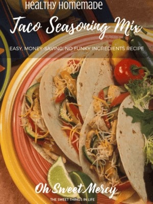 Make this easy, healthy Homemade Taco Seasoning mix with no funky ingredients. Save money, too!