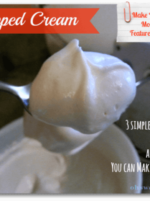 Easy 3 Ingredient Homemade Whipped Cream