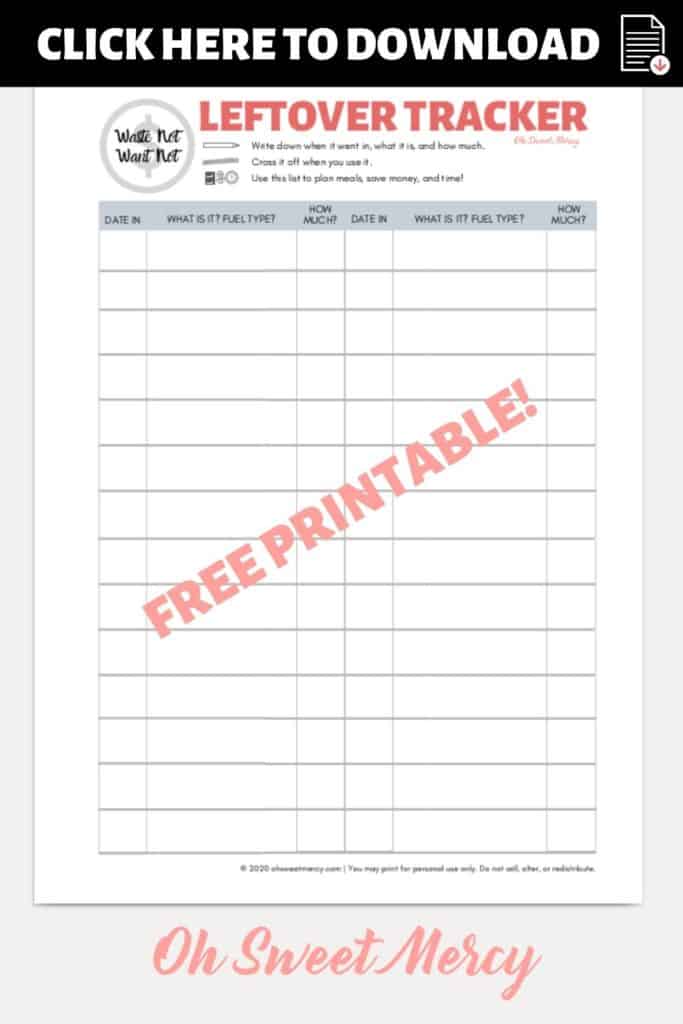 Click this graphic to download your free leftover tracker