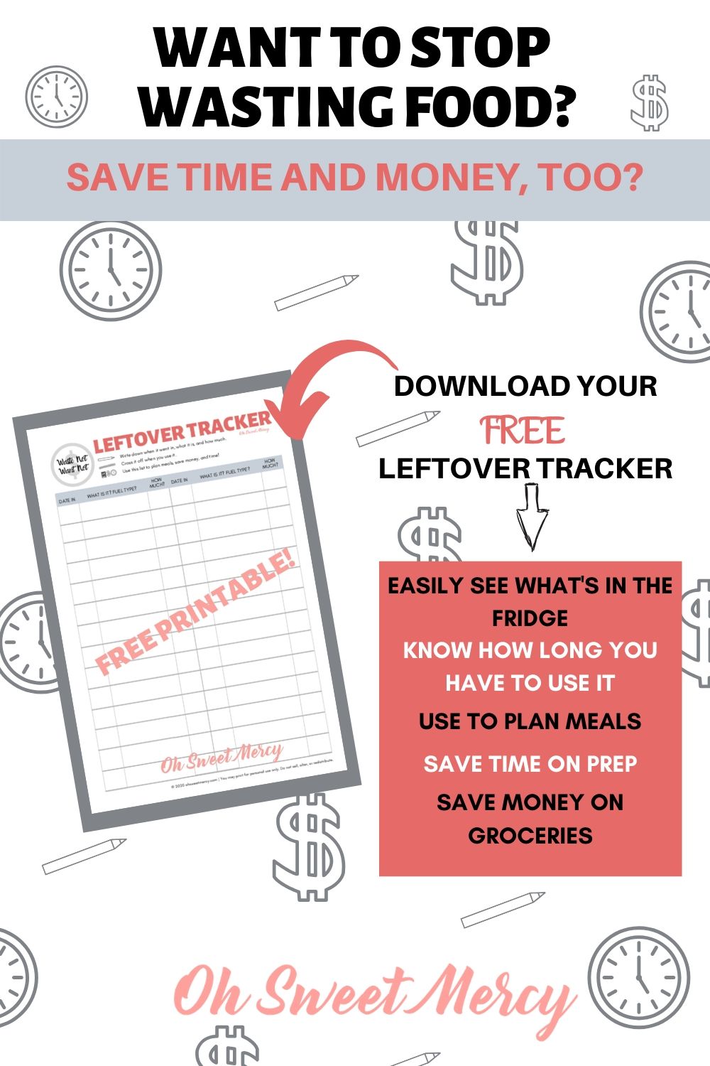 FREE LEFTOVER TRACKER PRINTABLE PIN