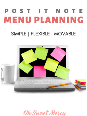 Menu Planning doesn't have to be complicated. Give this easy Post It Note Meal Plan method a try! #thm #menuplanning