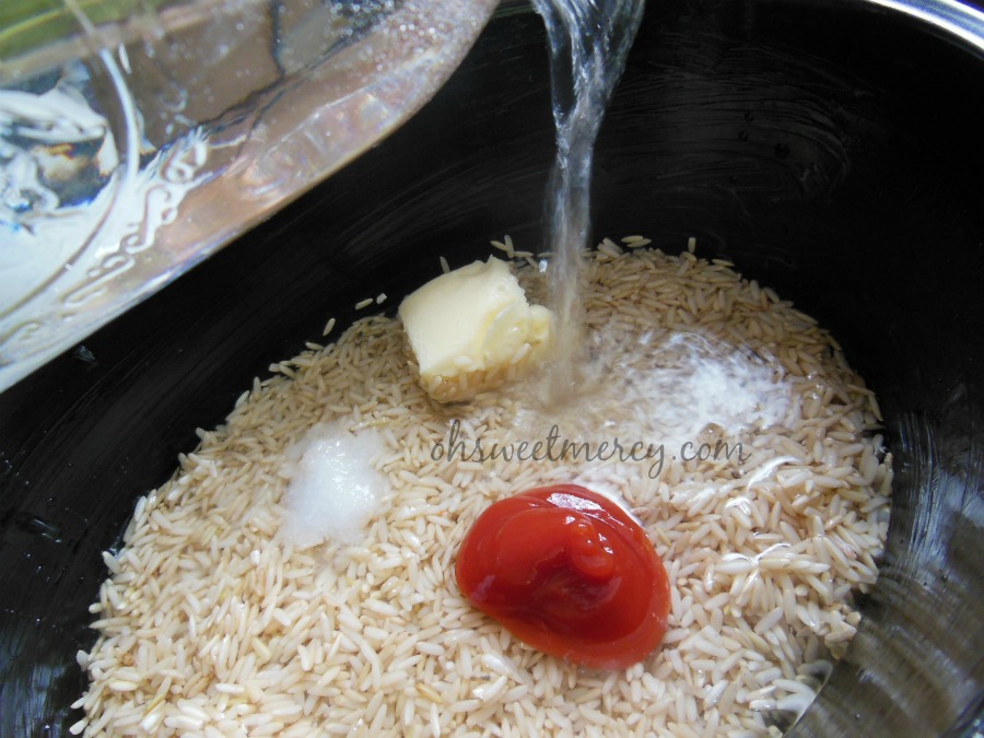 Crock Pot Soaked Brown Rice Mexican Style