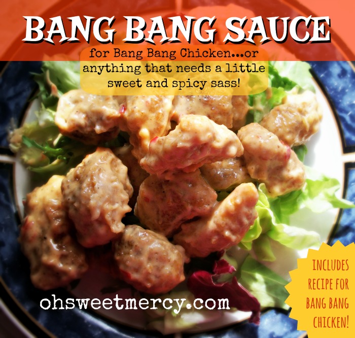 Bang Bang Sauce with Bang Bang Chicken Recipe | Oh Sweet Mercy