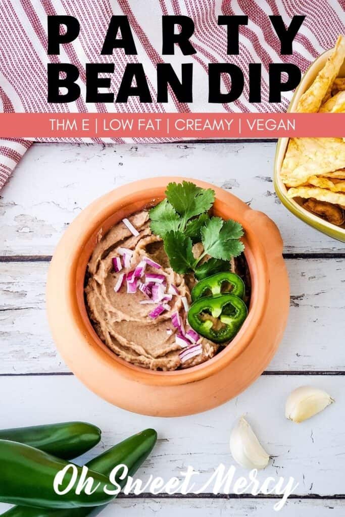 Pinterest Pin image for Party Bean Dip