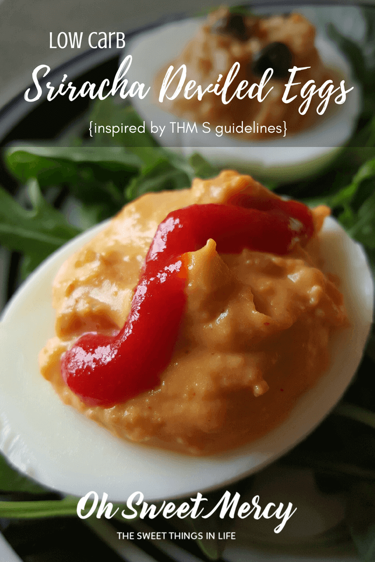 These easy, low carb Sriracha Deviled eggs add a kick of spice to your life. Make them super spicy or just a little, either way they are delicious.
