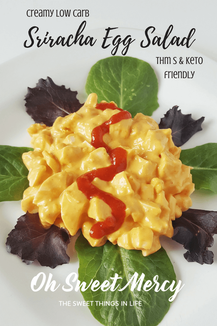 Creamy Low Carb Sriracha Egg Salad makes a perfect lunch or snack for the THM or keto eater.