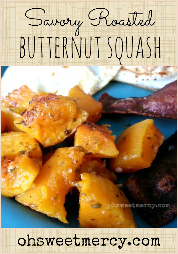 Simple Savory Roasted Butternut Squash is a perfect side dish for your healthy meals. #thm #recipes