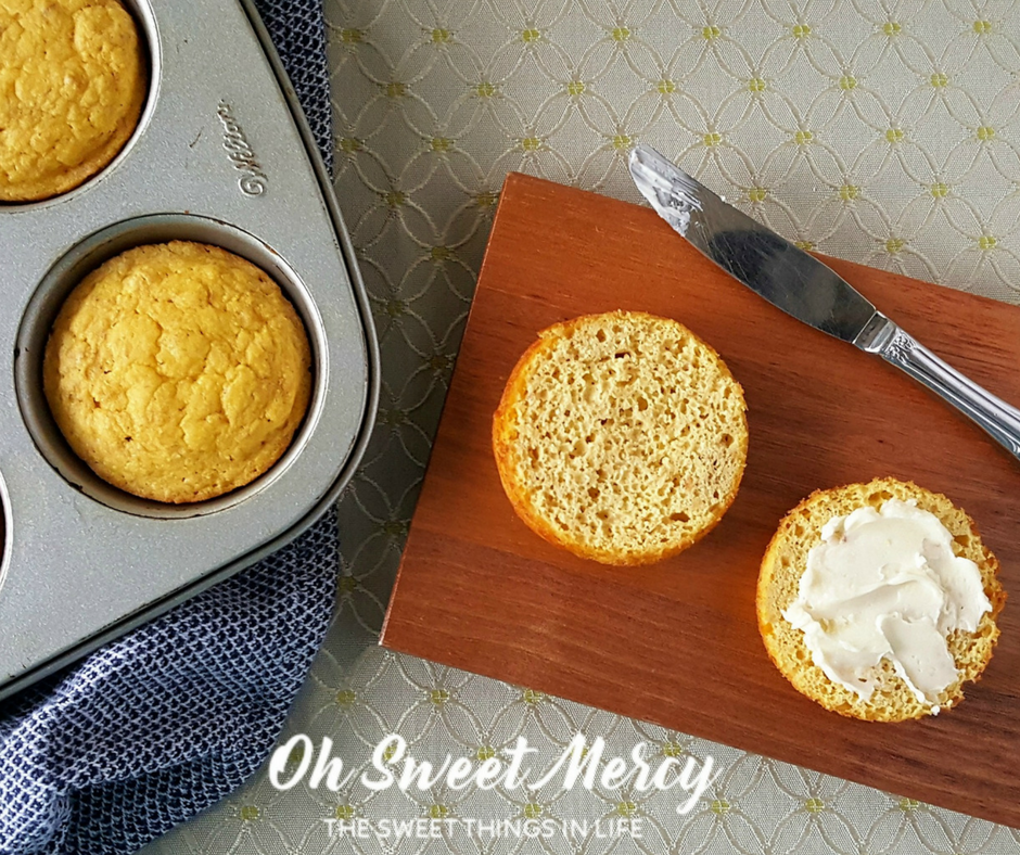 Make these THM friendly Garlic Mug Biscuits with or without THM Baking Blend (or homemade versions). Gluten free, low carb. Oh Sweet Mercy