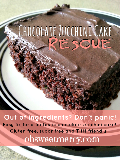 Chocolate Zucchini Cake Rescue | Oh Sweet Mercy #recipes #glutenfree #sugarfree #thm #chocolate #ohsweetmercy