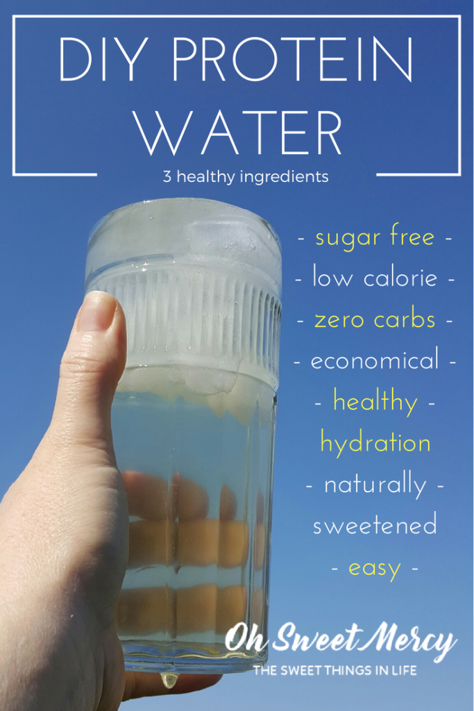 Make this easy, sugar free, carb free DIY Protein Water with just 3 healthy ingredients! Oh Sweet Mercy