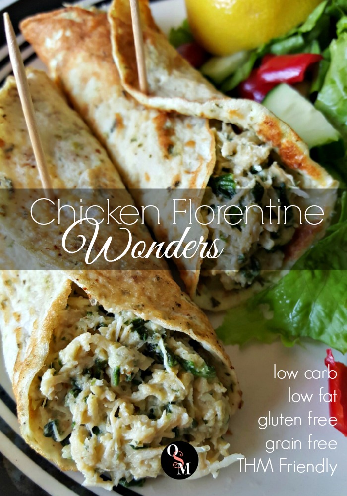 #lowfat #lowcarb but not low flavor! Easy Chicken Florentine Wonders are delicious and #trimhealthymama friendly. #chicken #recipes