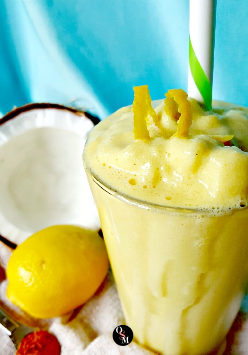 Creamy Coconut, Lemon, and Turmeric Shake | Oh Sweet Mercy #sugarfree #lowcarb #thm #shakes #coconut #turmeric #ohsweetmercy