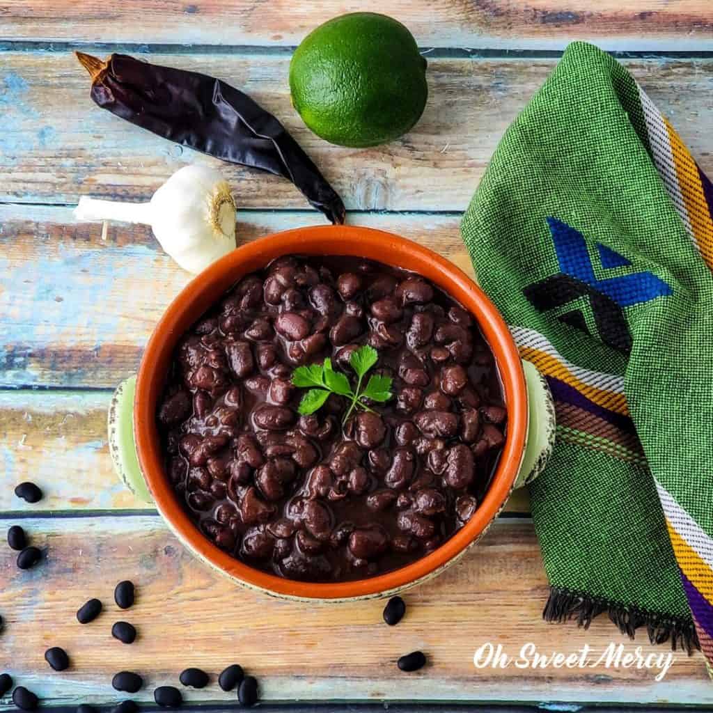 Bowl of chili lime black beans