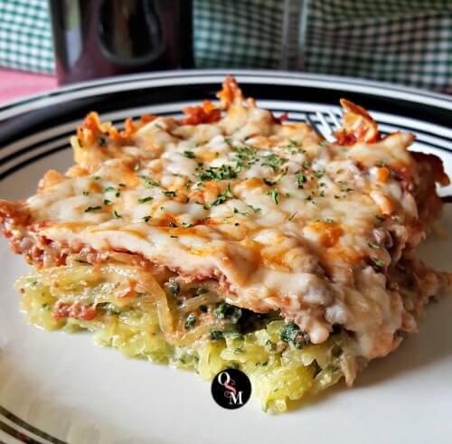 Italian Spinach Baked Spaghetti Squash - Oh Sweet Mercy