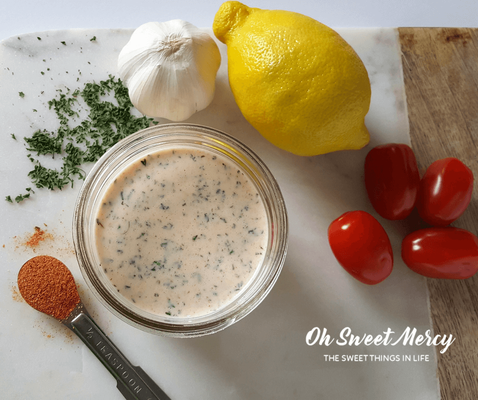 Creamy Cajun Ranch Dressing Low Fat and Probiotic - Oh Sweet Mercy