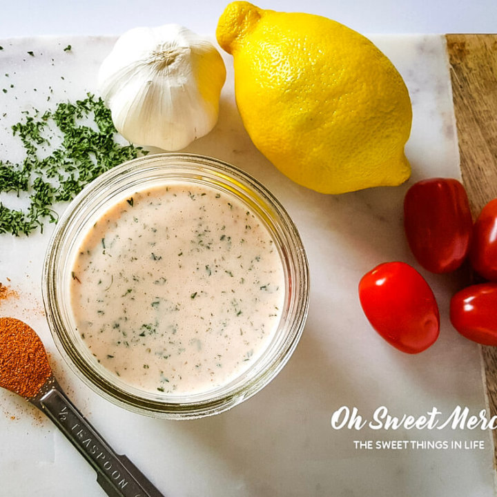 My Creamy Cajun Ranch Dressing (or Dip) is Low Fat and Probiotic ! A perfect THM FP dressing full of flavor that works with S, E, and FP meals. #lowfat #saladdressing #thm #healthy