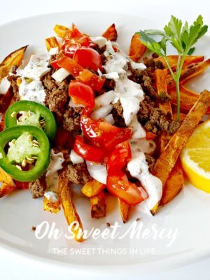 Loaded Sweet Potato Fries - Oh Sweet Mercy