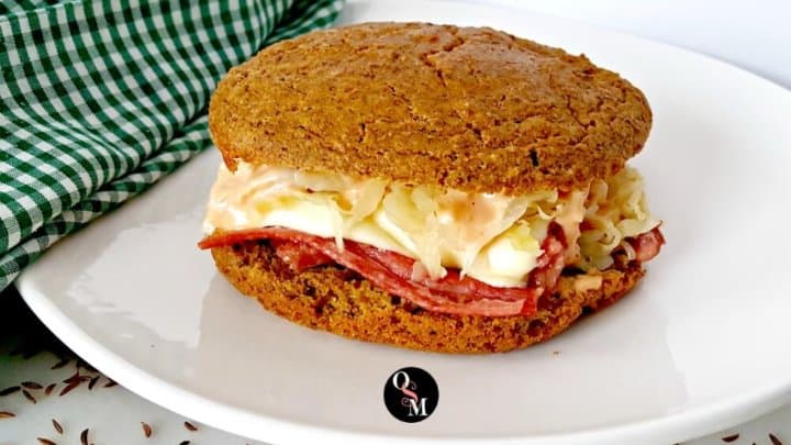 This Low Carb Mock Rye Bread is #glutenfree #grainfree and #trimhealthymama friendly.