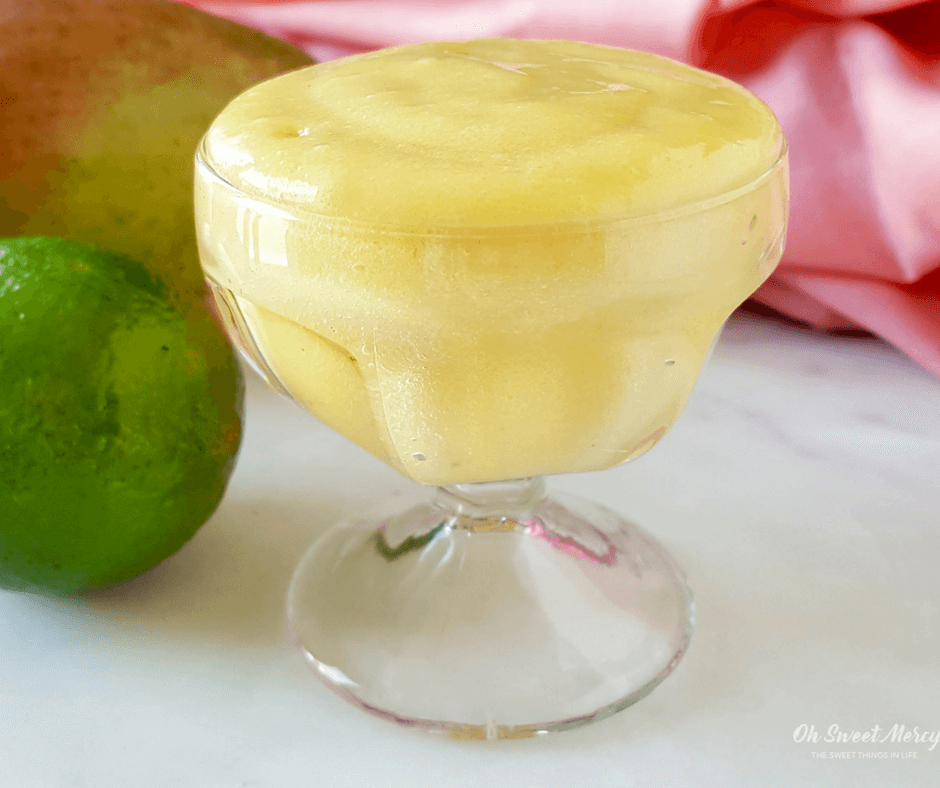 Make this healthy, low fat, dairy free Mango Lime Instant Pudding for a delicious Trim Healthy Mama E friendly dessert or snack. Oh Sweet Mercy