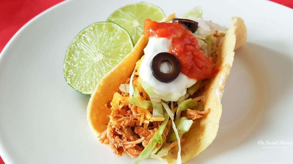 30 Minute Chicken Tacos from Instant Pot to Table! THM for any fuel, gluten free, and only 4 ingredients. Oh Sweet Mercy