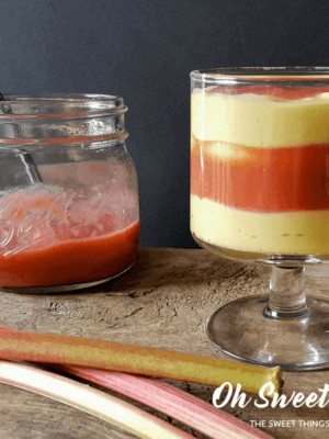 Coconut Milk Custard with Rhubarb Sauce - Oh Sweet Mercy