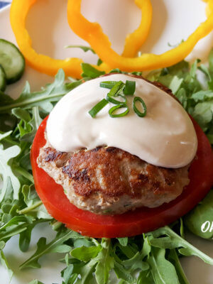 Garlic Zucchini Turkey Burgers with Creamy Dijon Sauce - Oh Sweet Mercy