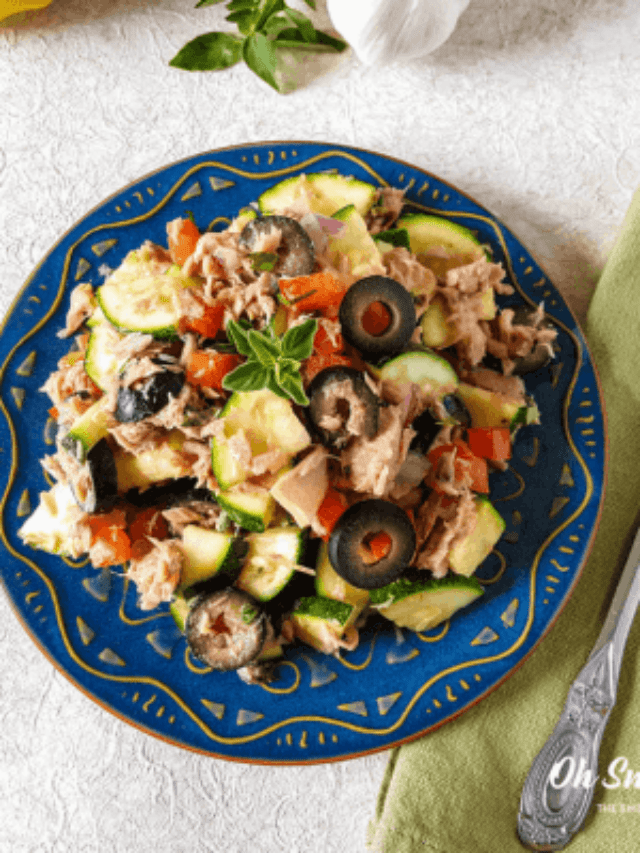 Real Mediterranean Tuna Zucchini Salad THM S Recipe Oh Sweet Mercy