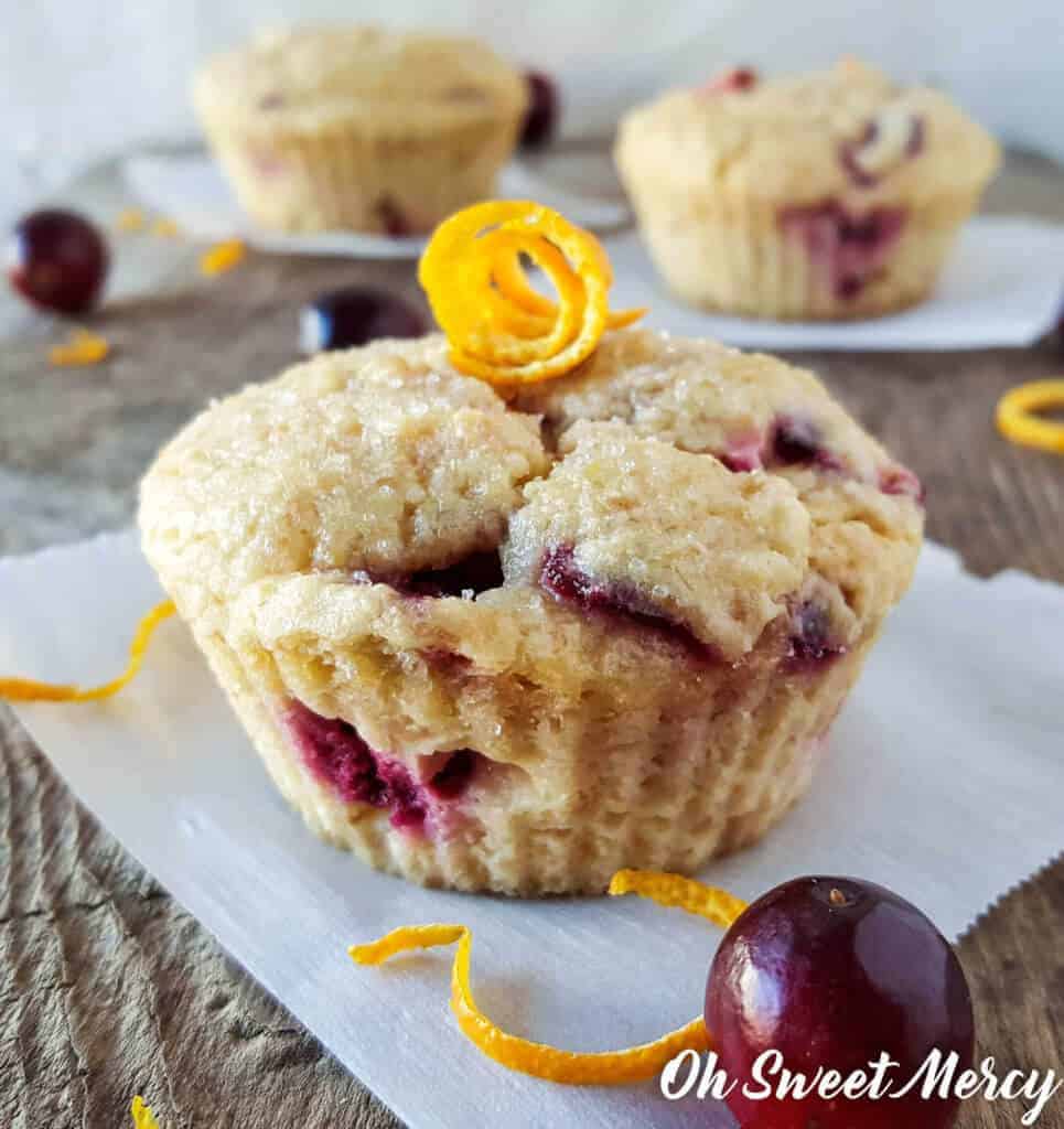 These sweet-tart Cranberry Orange Baobab Muffins are low carb, gluten and sugar free! Perfect for Trim Healthy Mamas! #lowcarb #sugarfree #glutenfree #baobab #healthy #recipes