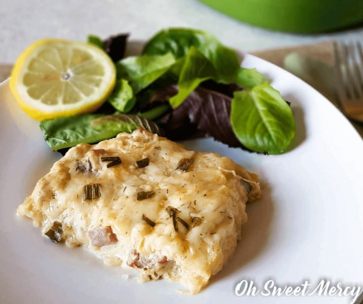 Creamy Dill Havarti Spaghetti Squash Casserole {Low Carb Comfort Food