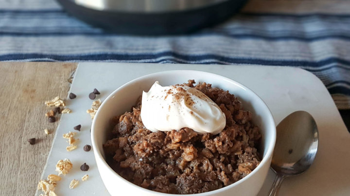 Chocolate Java Instant Pot Oatmeal will help fuel your tank in the morning with nourishing, low fat, healthy carbs! Trim Healthy Mama E friendly recipe.