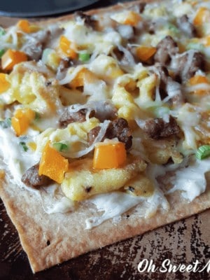 Easy Low Carb Breakfast Pizza! THM S friendly and delicious! #thm #recipes #lowcarb #easy #ohsweetmercy