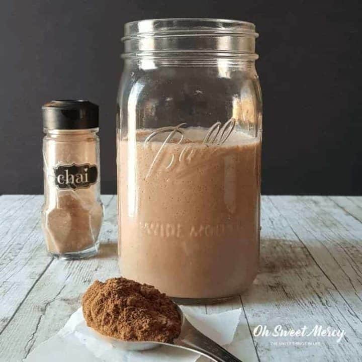 This easy Chocolate Chai Kefir is rich in probiotics and protein, sugar free, and low, no, or all the fat (your choice). Perfect for hiding bitter supplements, too! #kefir #chocolate #chai #recipes #thm