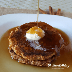 These nourishing Sweet Potato & Quinoa Pancakes are made with soaked quinoa. Low fat and healthy carbs are perfect for the Trim Healthy Mama. Gluten free too!