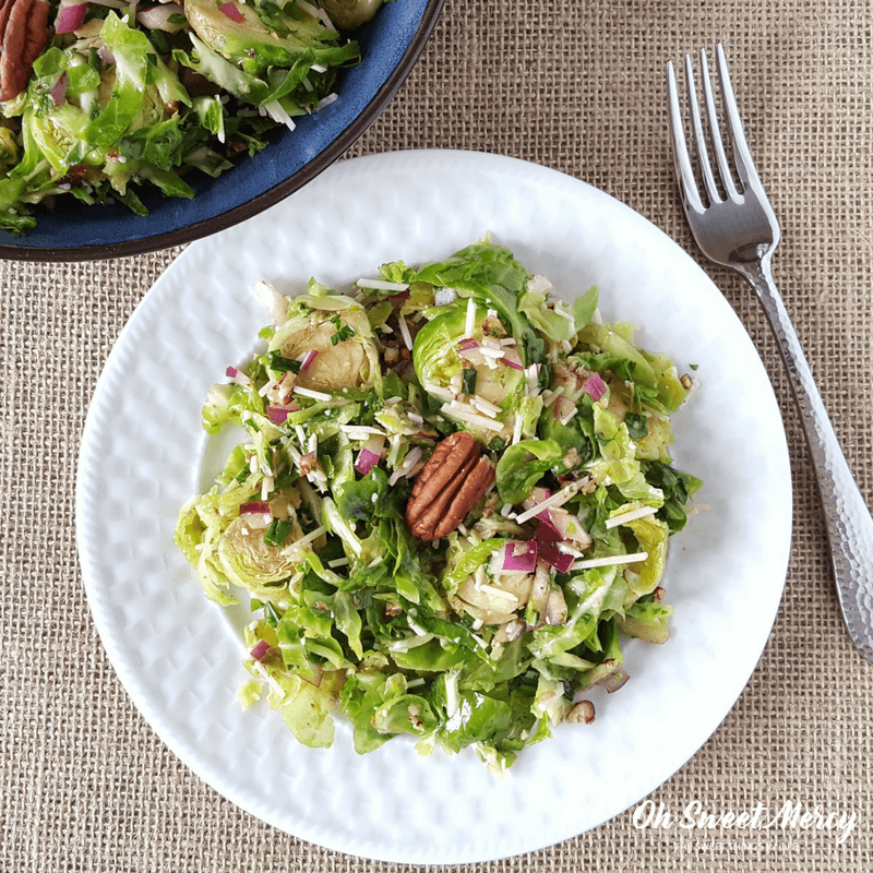 This easy Balsamic Brussels Sprouts Salad is a delicious low carb way to get those sprouts on the table in a hurry. #lowcarb #keto #thm friendly