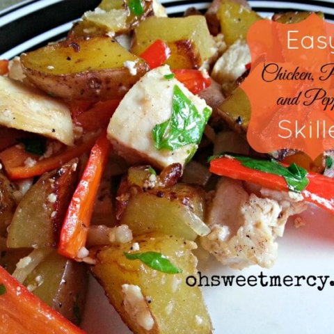 Easy Chicken, Potato and Pepper Skillet (NOT THM)