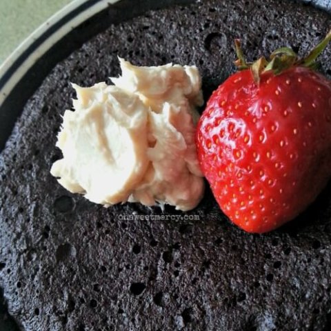 Dark Chocolate Coconut Cake in a Mug | THM S, Low Carb, Keto