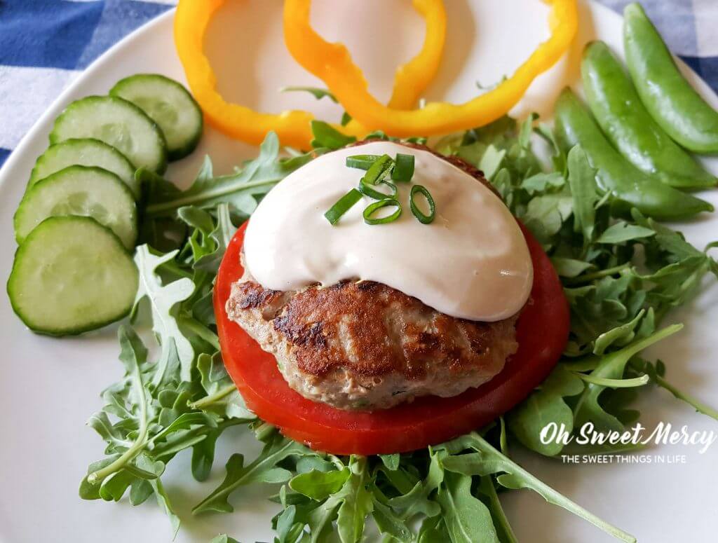 Garlic Zucchini Turkey Burgers with Creamy Dijon Sauce