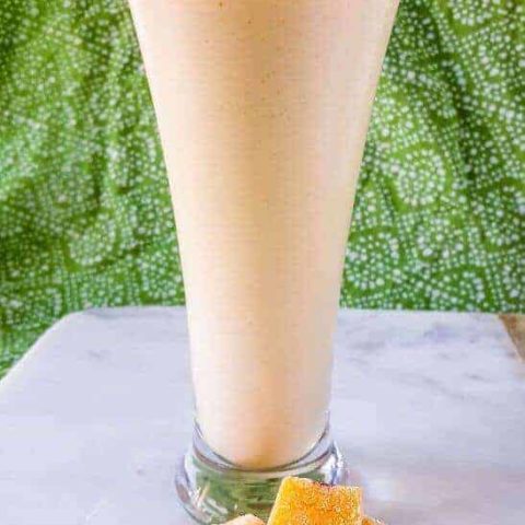 Refreshing Peach Mango Kefir Smoothie | THM E, Low Fat