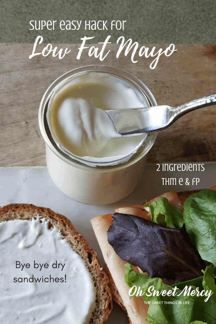 Low Fat Mayo - Bye bye dry sandwiches! Use this super easy hack to make low fat mayo. THM FP!