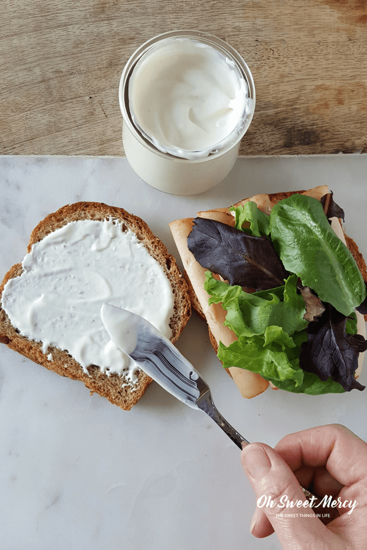 Low Fat Mayo - Bye bye dry sandwiches! Use this super easy hack to make low fat mayo. THM FP!