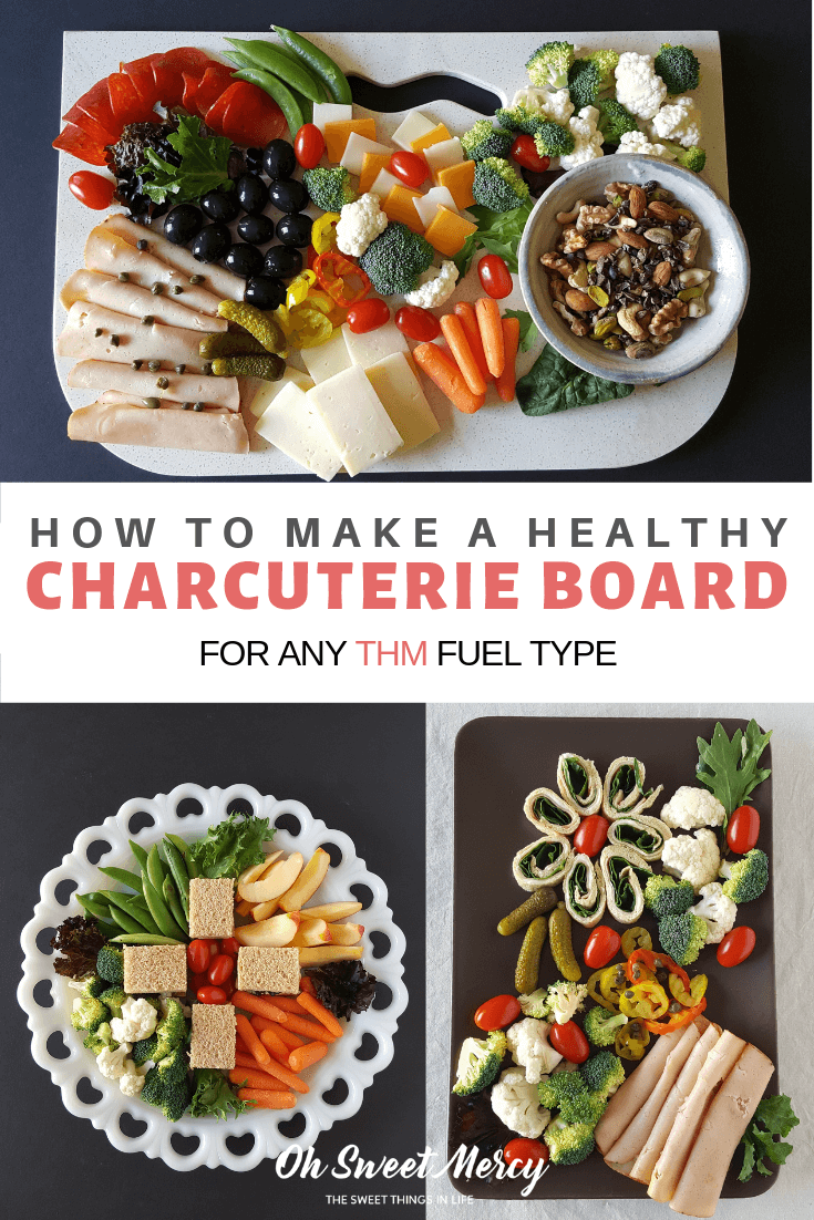 How to Make a Charcuterie Board for ANY Trim Healthy Mama Fuel Type! It's so easy to put together a healthy array of snackables for movie night at home, entertaining, or just because. #thm #recipes #charcuterieboard #thmsnacks #partyfoods