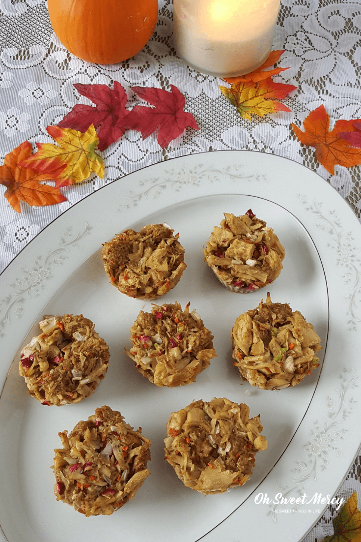 Turkey Stuffing Muffins  (or Stuffin' Muffins) are perfect for leftover Thanksgiving turkey. They're also low fat and THM E friendly! #turkey #stuffinmuffins  #thanksgiving #leftovers #thm