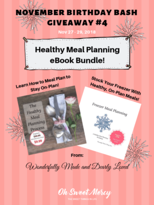 Today's November Birthday Bash Giveaway features 2 Healthy Meal Planning eBooks to help you stay on plan! #giveaways #thm #mealplanning