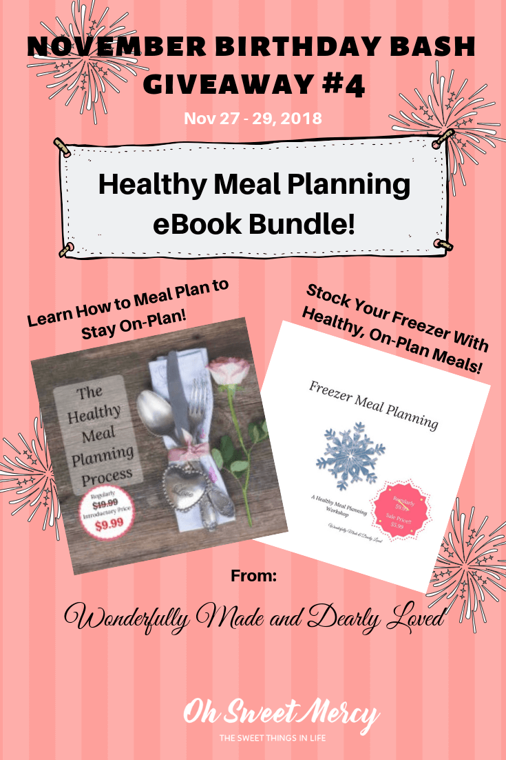 Today's November Birthday Bash Giveaway features 2 Healthy Meal Planning eBooks to help you stay on plan! #giveaways #thm #mealplanning