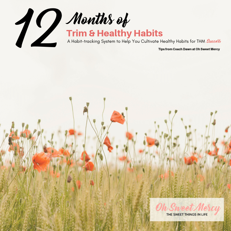 Use this FREE printable habit tracker to help you build 12 Good Trim and Healthy habits for THM success. #thm #freeprintable 