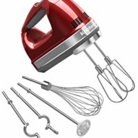 KitchenAid KHM920A 9-Speed Hand Mixer - With (Free Dough hooks, whisk, milk shake liquid blender rod attachment and accessory bag) Candy Apple Red