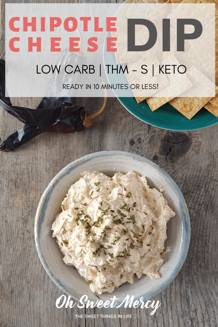 This easy, low carb Chipotle Cheese Dip is ready in 10 minutes or less! Perfect for snacking or party appetizers. #thm #keto #lowcarb #appetizers #snacks