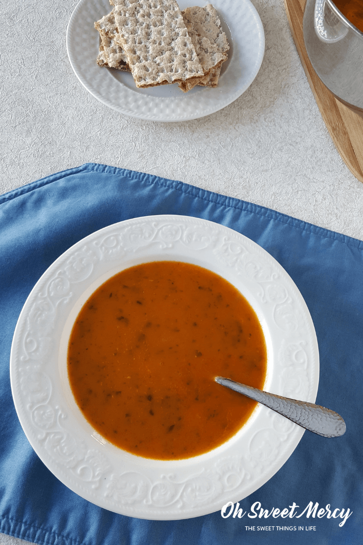 This creamy, nourishing Tomato Florentine Soup is THM S and keto friendly, low carb, and dairy free! #thm #lowcarb #dairyfree #keto #soup #recipes