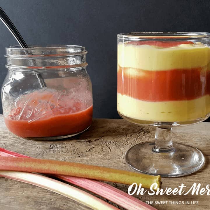 Creamy Coconut Milk Custard with Rhubarb Sauce