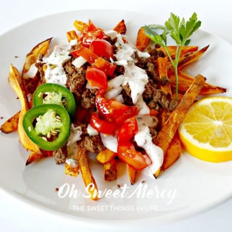 Loaded Sweet Potato Fries + Creamy Cajun Ranch | THM E, Low Fat